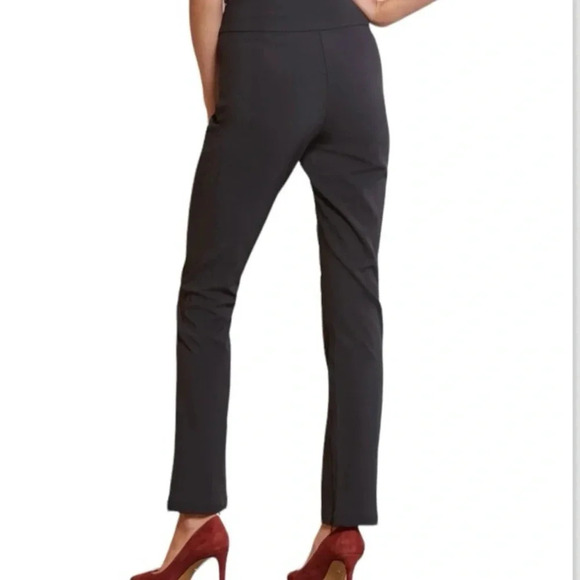 Good American The Exec Pant Black Straight leg Ankle zip Size L NWT Stretch - Picture 4 of 15